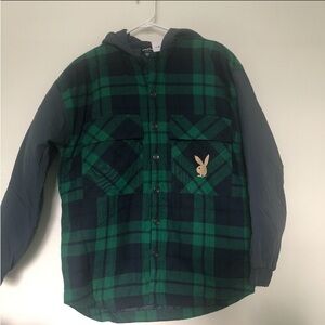 Playboy plaid boyfriend jacket